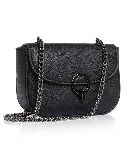 CRISSCROSS BLACK CHAIN BAG - Image 5